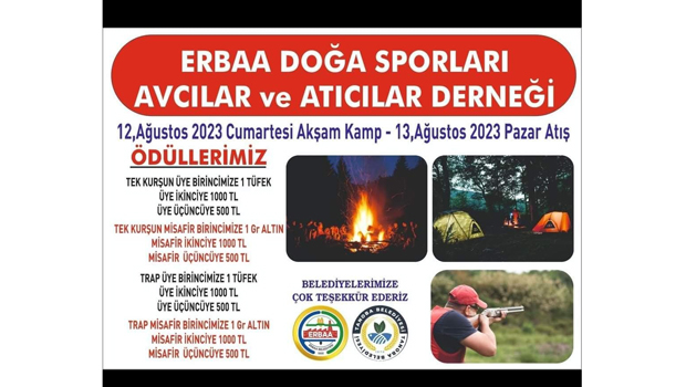 ERBAA DOĞA SPORLARI AVCILAR VE ATICILAR DERNEĞİ ATIŞ ve KAMP  PROGRAMINA DAVETLİSİNİZ