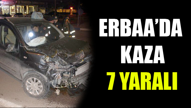 Erbaa'da İki Araç Çarpıştı 7 YARALI