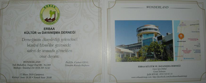 GELENEKSEL ERBAALILAR GECESİNE DAVETLİSİNİZ