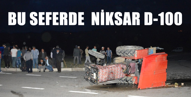 NİKSAR'da Otomobille Traktör Çarpıştı