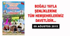 7.BOĞALI YAYLA FESTİVALİNE DAVETLİSİNİZ