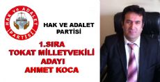 AHMET KOCA 1.SIRADAN ADAY