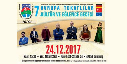 AVRUPA TOKATLILAR KÜLTÜR VE EĞLENCE GECESİNE DAVETLİSİNİZ