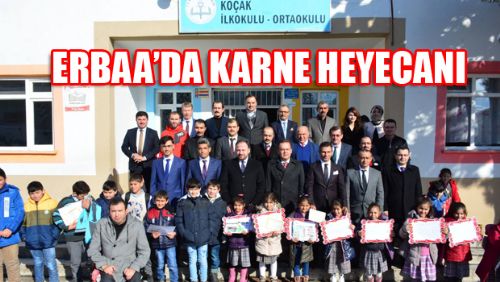 ERBAA PROTOKOLÜ ÖĞRENCİLERLE BERABER KARNE HEYECANINI KOÇAK KÖYÜNDE YAŞADI