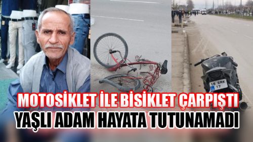 ERBAA'DA MOTOSİKLET VE BİSİKLET ÇARPIŞTI 