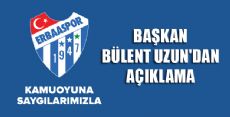 ERBAASPOR'DAN KAMUOYU BİLDİRİSİ