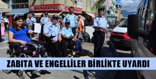 Erbaa'da Zabıtalar Engellilerle Birlikte Uygulama Yaptı