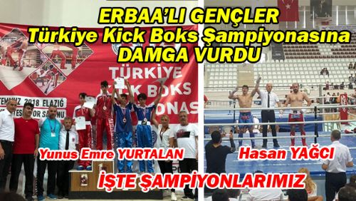 TASKK Türkiye Kick Boks Şampiyonasında Erbaa'lı Gençler Şampiyon Oldu