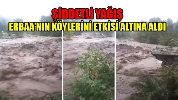 ERBAA'NIN KÖYLERİNDE ŞİDDETLİ YAĞIŞ ETKİSİNİ GÖSTERDİ