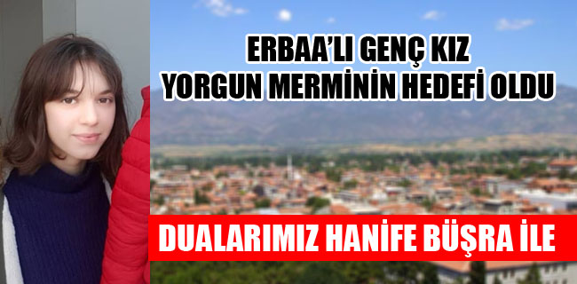 Erbaa'lı genç kızın başına yorgun mermi isabet etti