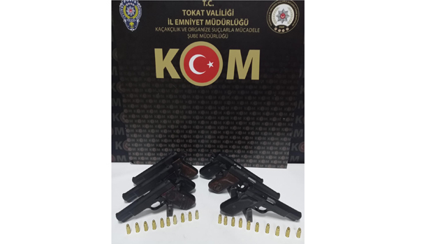 Tokat'ta silah kaçakçılığına 3 gözaltı
