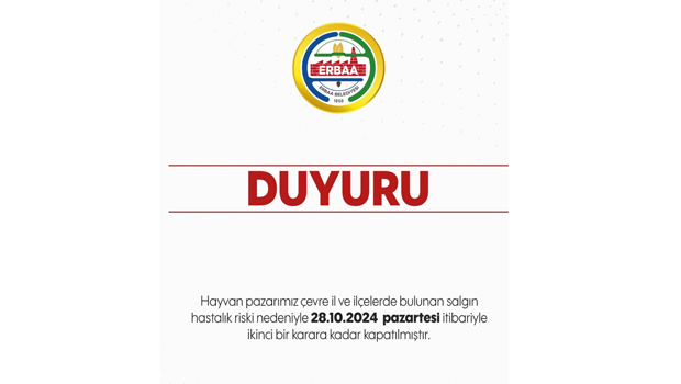 ERBAA HAYVAN PAZARI KAPATILDI