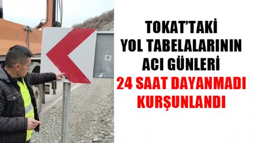 24 saat önce yeniledikleri yol tabelasının kurşunlanmasına video kaydıyla tepki gösterdi