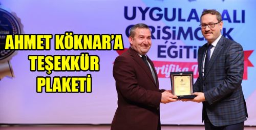 AHMET KÖKNAR'A  BİR TEŞEKKÜR PLAKETİDE BAŞAKŞEHİR BELEDİYESİNDEN 