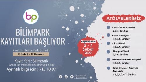 Bilimpark Kayıtları Başlıyor!