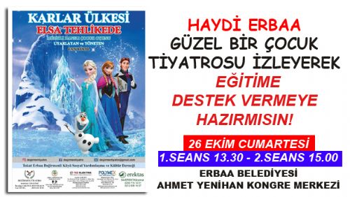 DEĞİRMENLİ TİYATRO BU CUMARTESİ ERBAA'DA SAKIN KAÇIRMAYIN!