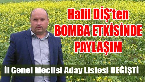 ERBAA AK PARTİ İL GENEL MECLİS ADAYI HALİL DİŞ ÖYLE BİR PAYLAŞIM YAPTIKİ...