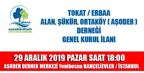 ERBAA ALAN ŞÜKÜR ORTAKÖY DERNEĞİ GENEL KURUL İLANI