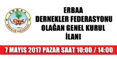 ERBAA DERNEKLER FEDERASYONU OLAĞAN GENEL KURUL  İLANI