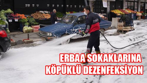 ERBAA'DA CADDE VE SOKAKLAR DÜZENLİ OLARAK DEZENFEKTE EDİLİYOR