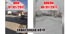 ERBAA'DA DÜN YAZ'DI BUGÜN KIŞ