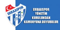 ERBAASPOR YÖNETİM KURULUNDAN KAMUOYU DUYURUSU