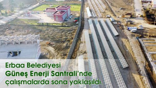 Erbaa Belediyesi Güneş Enerji Santrali'nde çalışmalarda sona yaklaşıldı.