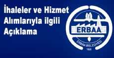 Erbaa Belediyesi İhaleler ve Hizmet Alımlarıyla ilgili Açıklama