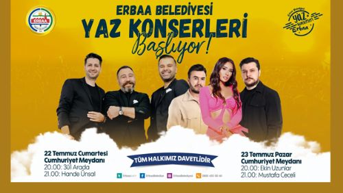 Erbaa Belediyesi YAZ KONSERLERİ Başlıyor