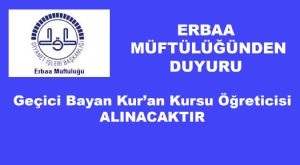 Erbaa Müftülüğü Geçici Öğretici Sınav Duyurusu