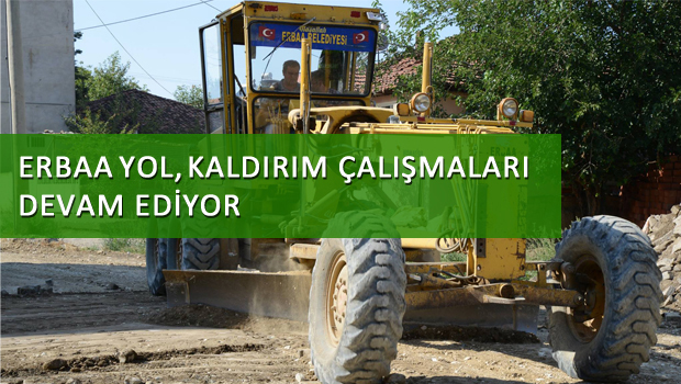 Erbaa, yol ve kaldırım çalışmaları devam ediyor