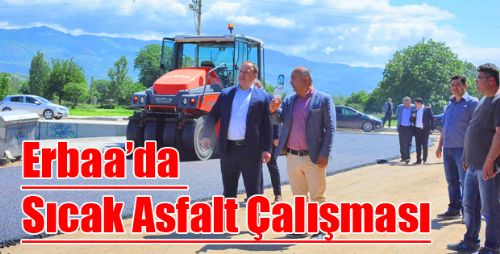 Erbaada sıcak asfalt çalışması