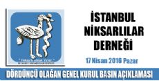 İstanbul Niksarlılar Derneği Genel Kurul İlanı
