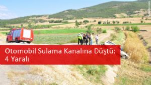 Otomobil Sulama Kanalına Düştü: 4 Yaralı