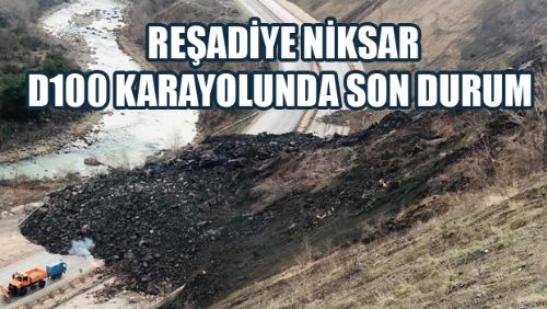 Reşadiye'de Heyelan D-100 Karayolunu Ulaşıma Kapattı