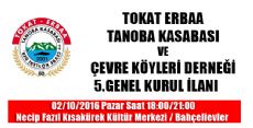 TANOBA KASABASI VE ÇEVRE KÖYLERİ DERNEĞİ GENEL KURUL İLANI