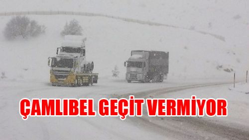 TOKAT ÇAMLIBEL'DE KAR TRAFİĞİ