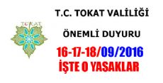 TOKAT VALİLİĞİNDEN ÖNEMLİ DUYURU