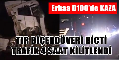 Tır Biçerdövere Çarptı: 2 Yaralı