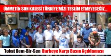 Tokat Bem-Bir-Sen DARBEYE KARŞI BASIN AÇIKLAMASI