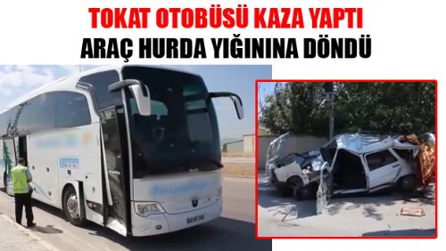 Tokat Otobüsü Kaza Yaptı