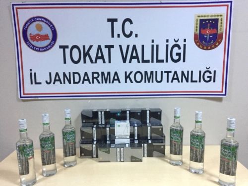 Tokat'ta Kaçak Rakı ile Sigara Operasyonu