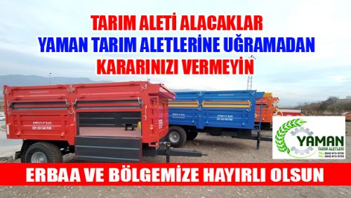 YAMAN TARIM ALETLERİ ERBAA VE BÖLGEMİZE HAYIRLI OLSUN