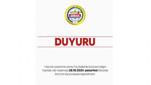 ERBAA HAYVAN PAZARI KAPATILDI